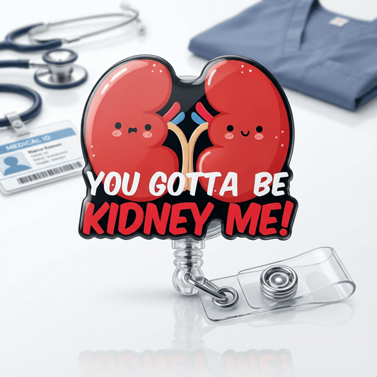 🩺 “You Gotta Be Kidney Me” Badge Reel – Funny Medical ID Holder