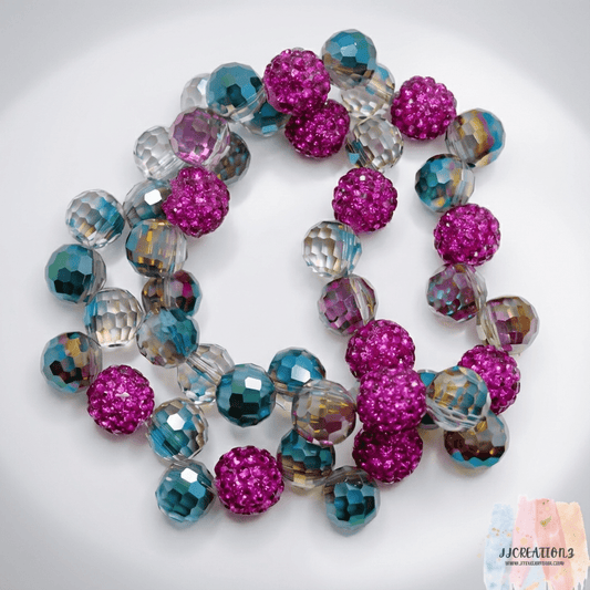 Sparkling Beaded Stretch Bracelets – Handmade Jewelry Set 2pcs