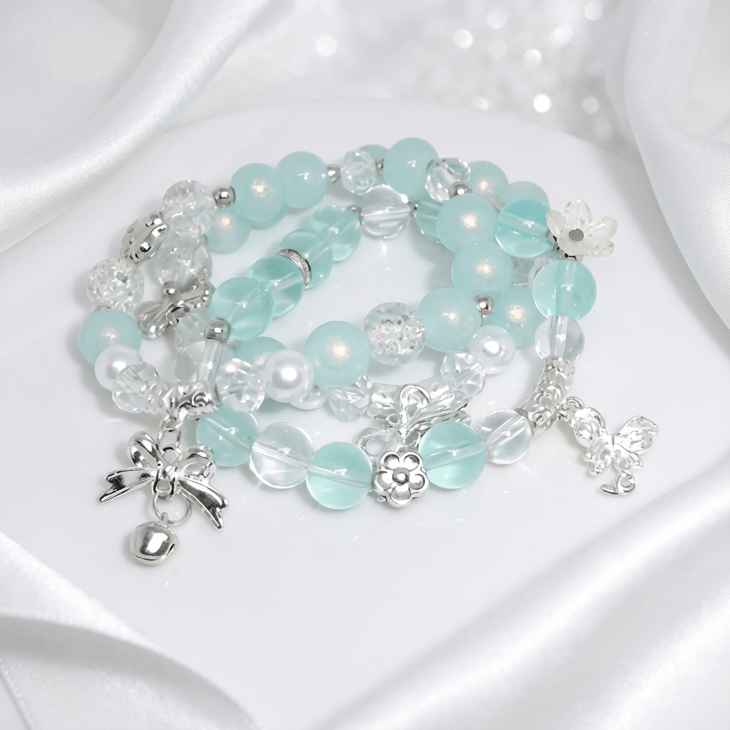 ✨ Icy Blue Charm Bracelet Set – JJCREATIONZ ✨