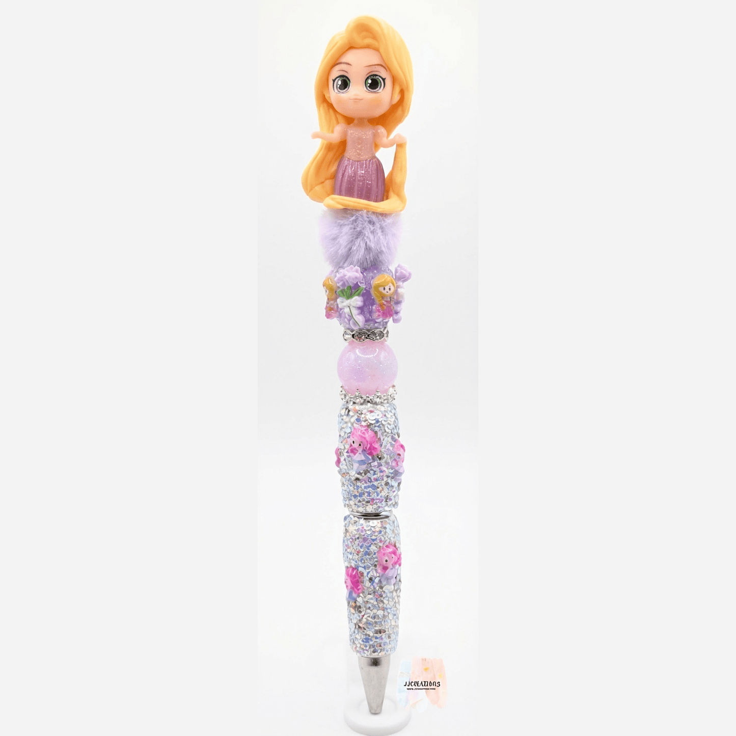 💜 Sparkling Fairy-Tale Princess Beaded Pen – Glam, Glittery & Perfect for Collectors