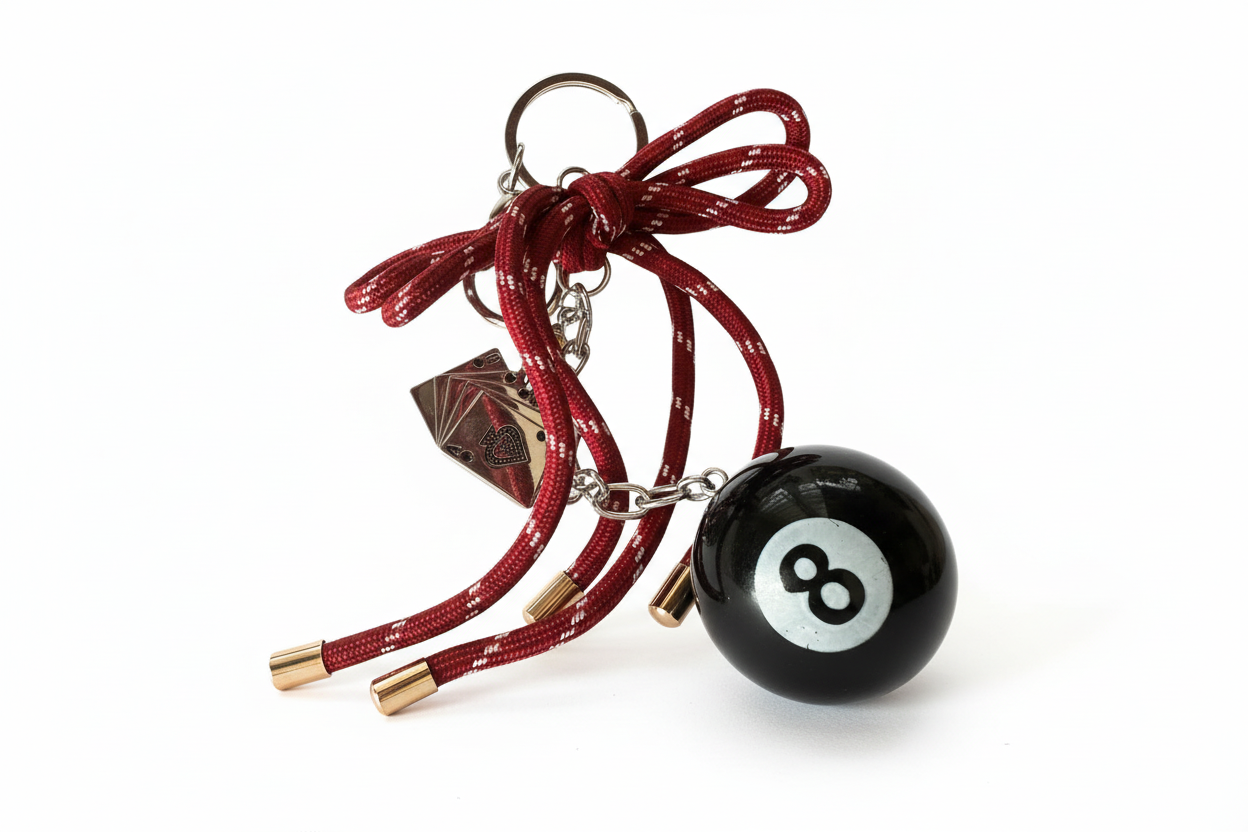 8 Ball Charm Keychain – Stylish & Playful Statement Accessory 🎱