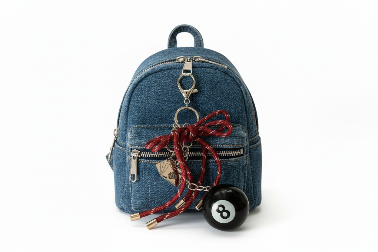 8 Ball Charm Keychain – Stylish & Playful Statement Accessory 🎱