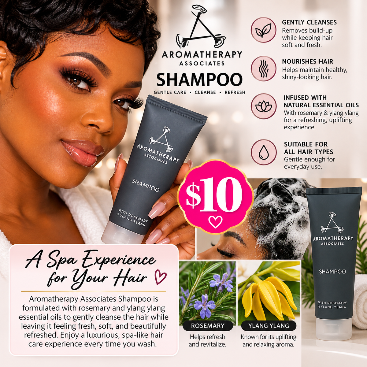 Aromatherapy Associates Rosemary & Ylang Ylang Shampoo – Spa-Inspired Hair Care