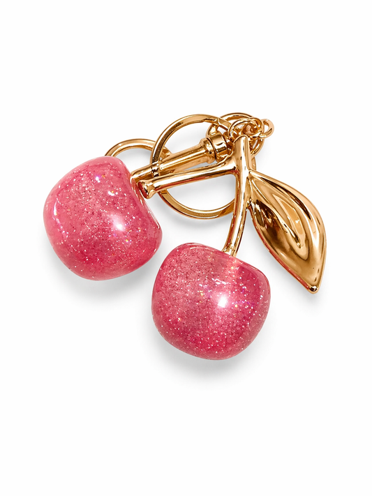 Pink Cherry Keychain