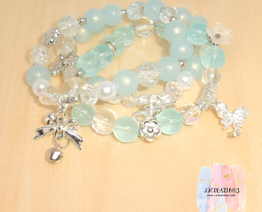 ✨ Icy Blue Charm Bracelet Set – JJCREATIONZ ✨