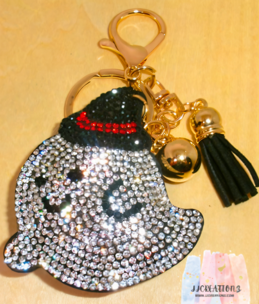 👻✨ Sparkling Ghost Charm Keychain – Halloween Edition