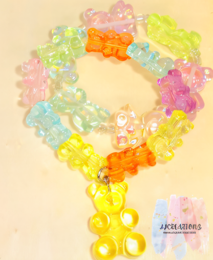 🌈 Gummy Bear Charm Bracelet – Colorful Candy-Inspired Jewelry