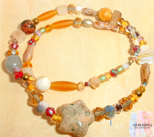 Handmade Mixed Bead Bracelet Set – Sunset Glow Collection
