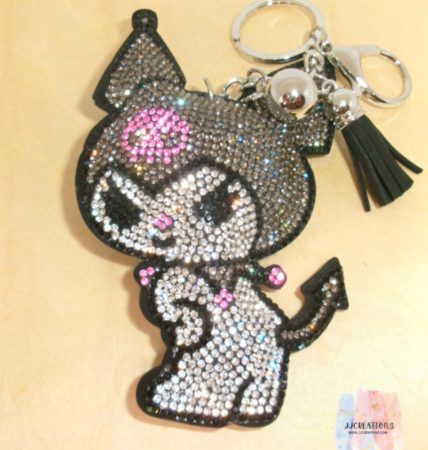 ✨ Rhinestone Kuromi Keychain – Sparkle Edition ✨