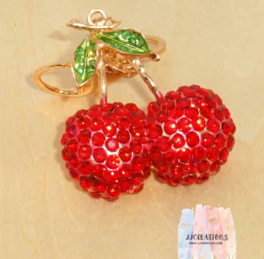 🍒 Crystal Cherry Keychain