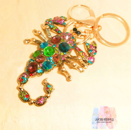 ✨ Multicolor Rhinestone Scorpion Keychain ✨