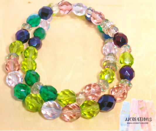 Elegant Crystal Charm Beaded Bracelet