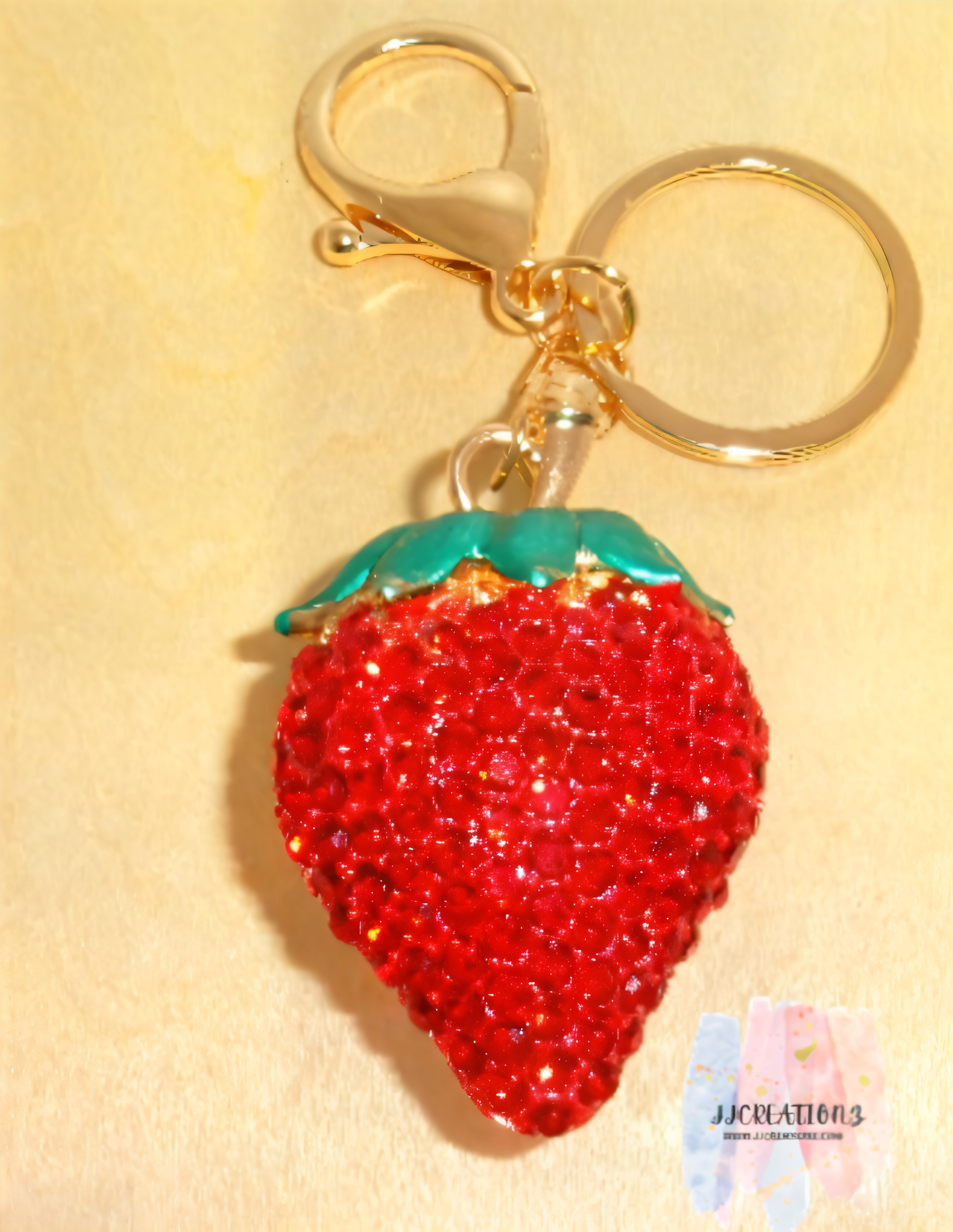 🍓 Sparkling red Strawberry Rhinestone Keychain
