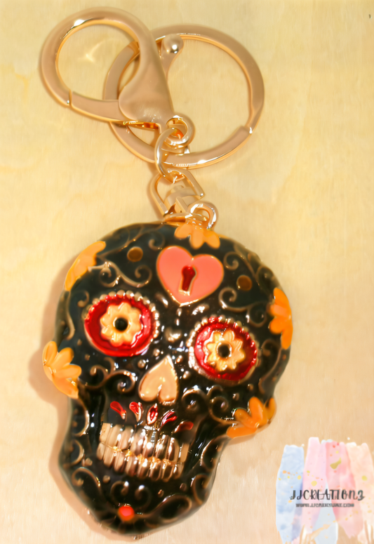 🖤 Sugar Skull Keychain – Day of the Dead Inspired Accessory