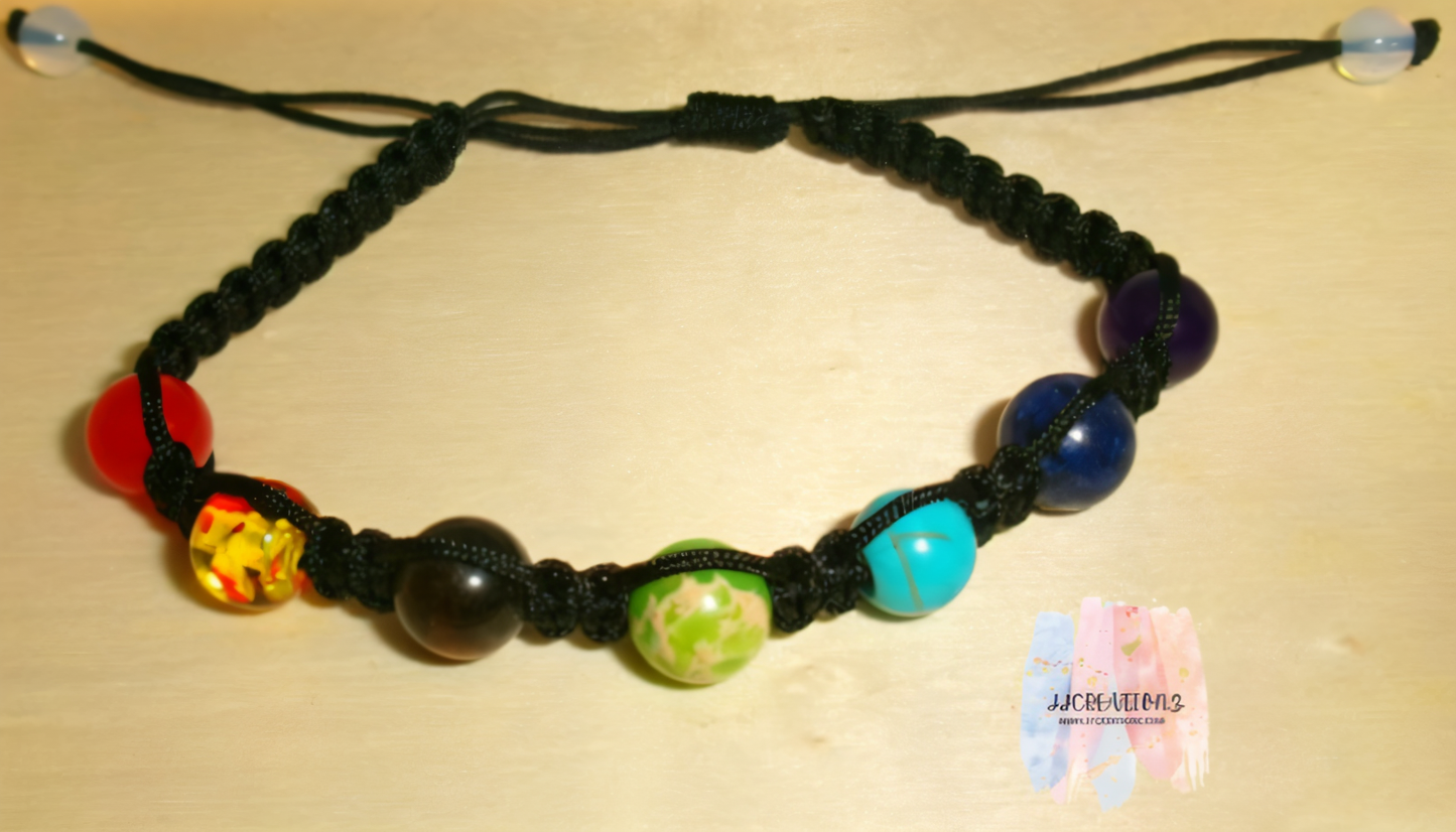 Handmade Chakra-Inspired Adjustable Bracelet – Healing Bead Jewelry