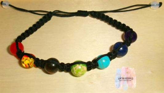 Handmade Chakra-Inspired Adjustable Bracelet – Healing Bead Jewelry