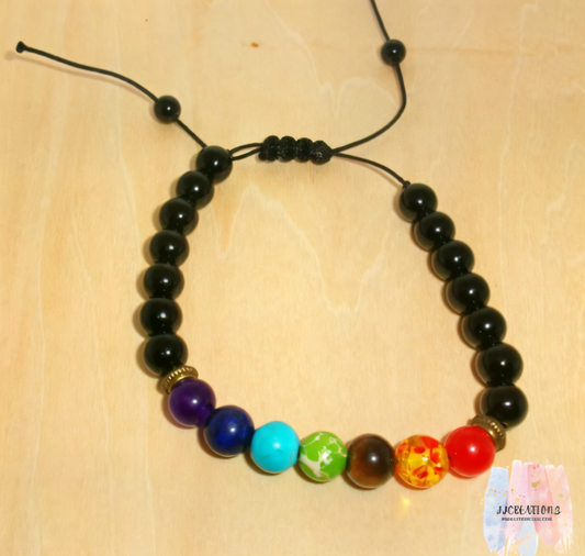 Adjustable Chakra Healing Bead Bracele