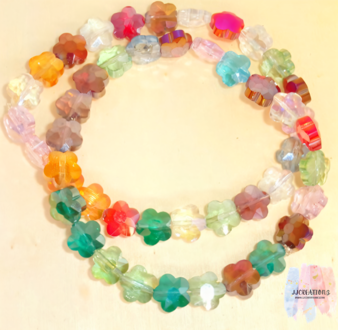 🌸 Colorful Flower Beaded Bracelet