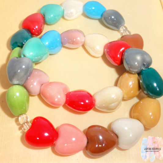Rainbow Chunky Heart Bracelet – JJCREATIONZ