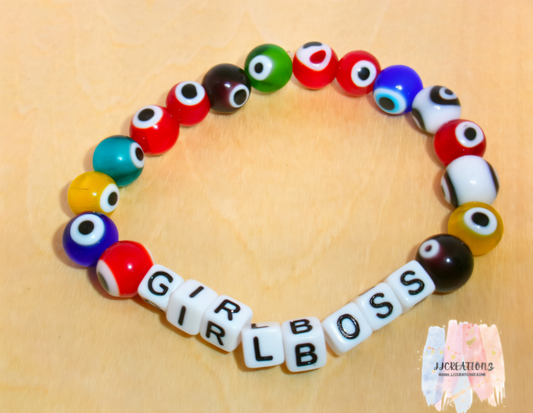 “Girl Boss” Evil Eye Bracelet – Bold & Empowered Collection