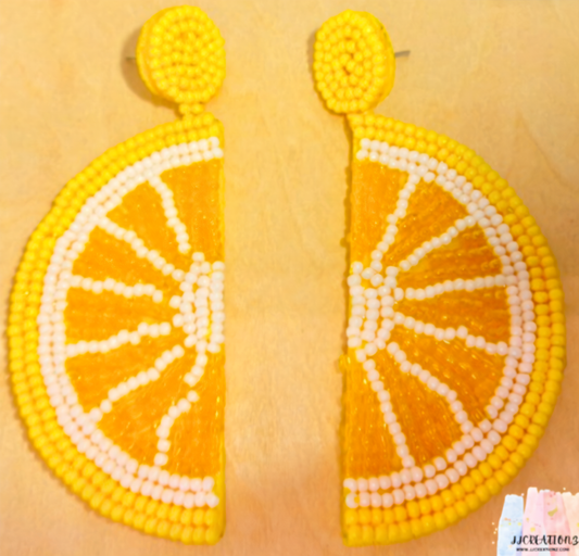 Lemon Slice Beaded Earrings