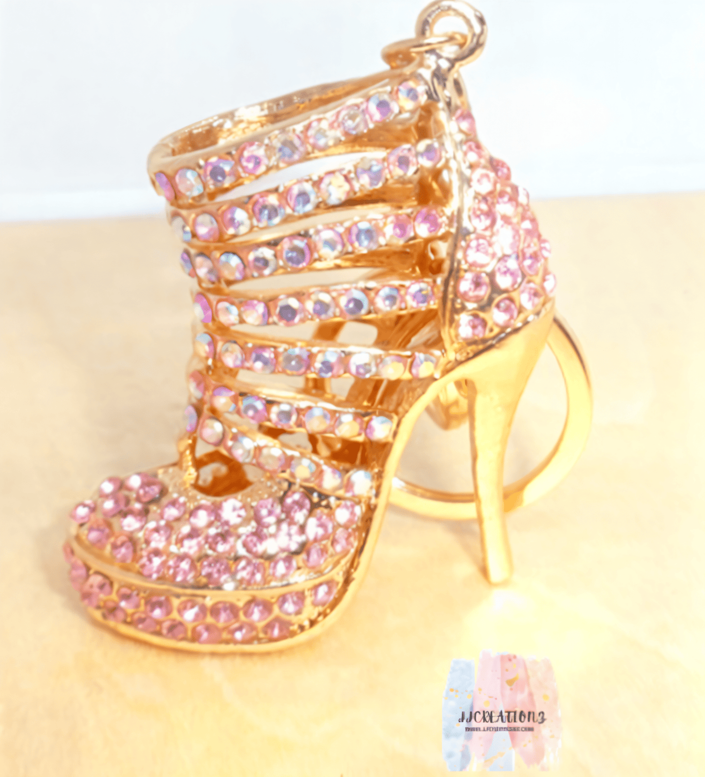 💎 Pink Rhinestone High Heel Keychain
