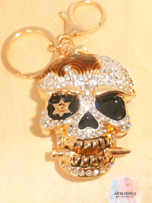 💀 Bling Skull Keychain with Rhinestones