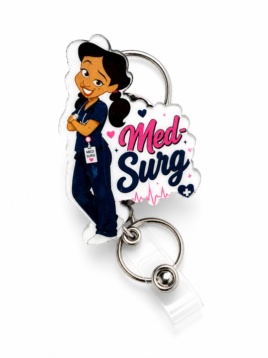 Med-Surg Nurse Badge Reel – Cute & Confident Design