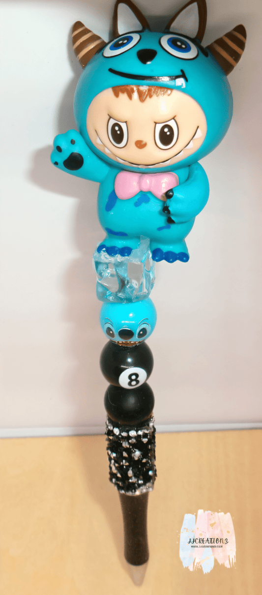 💙 Blue Monster Character Beaded Pen – Fun, Unique & Collectible Writing Pen