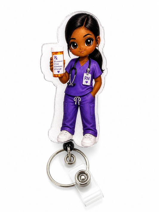 RN Nurse Badge Reel – Compassion & Care Design