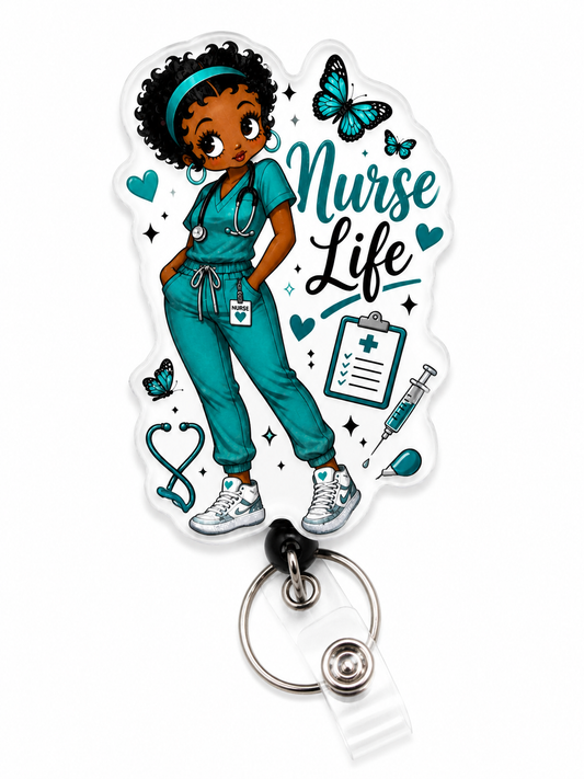Nurse life badge reel
