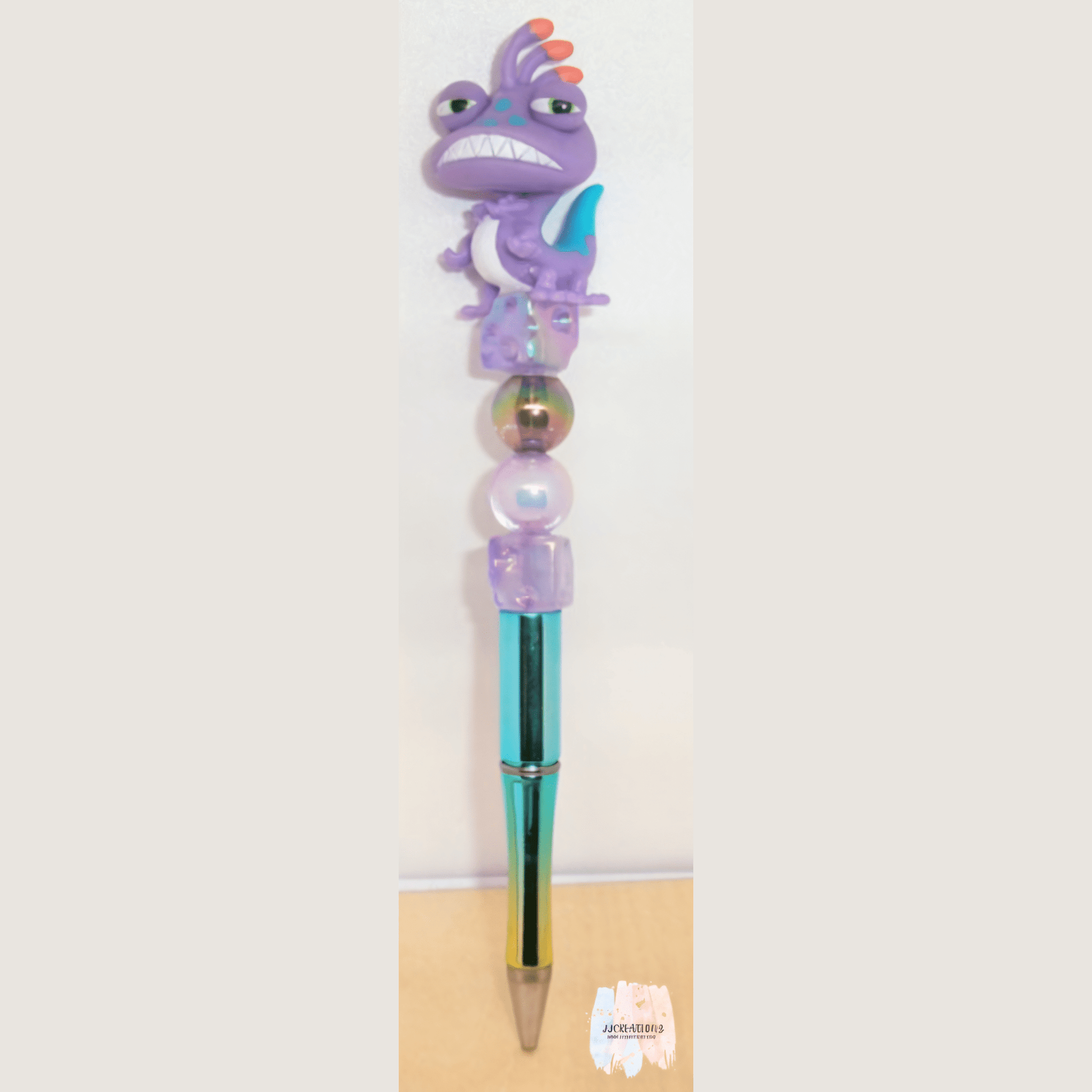 💜 Purple Monster Character Beaded Pen – Cute, Unique & Collector Style Writing Pen