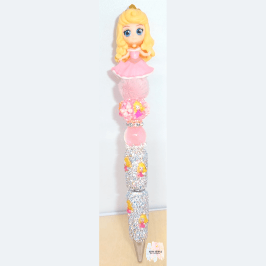 🌸 Sleeping Beauty Glitter Pen – Princess Aurora Sparkle Beaded Pen ✨