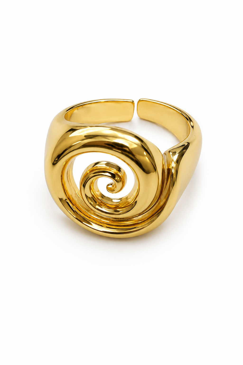 Gold Spiral Statement Ring