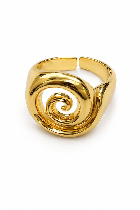Gold Spiral Statement Ring