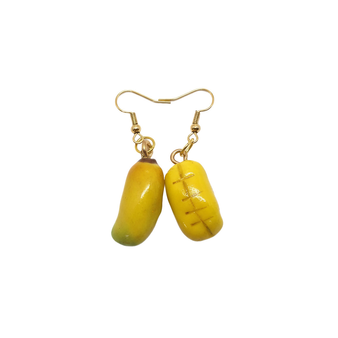 Handmade Polymer Clay Mango Earrings – Tropical Fruit Jewelry