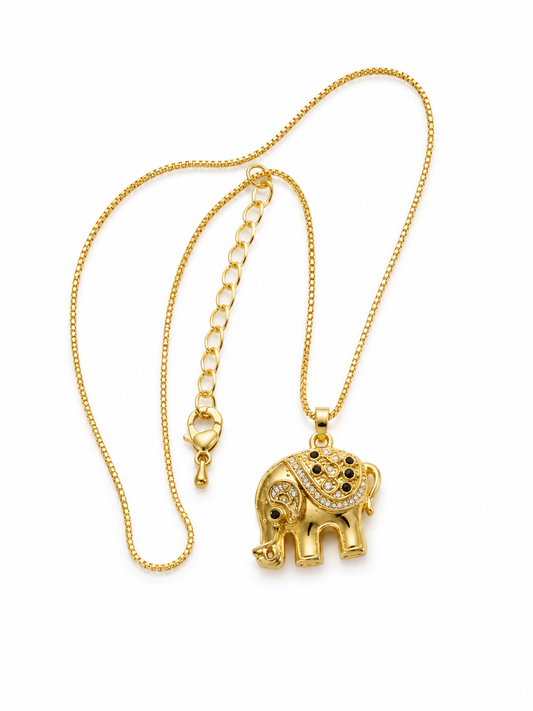 Golden Lucky Elephant Necklace
