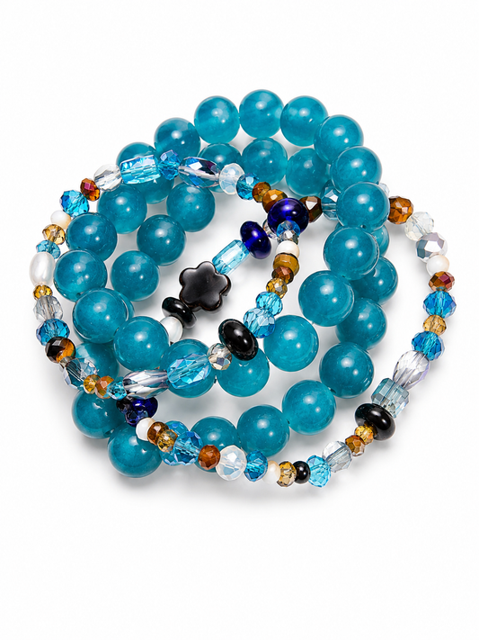 Ocean Breeze Crystal Bracelet Stack