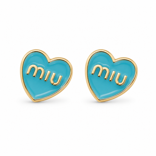 Turquoise Heart Stud Earrings