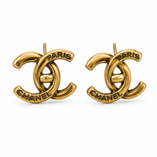 Luxe Gold Paris Stud Earrings