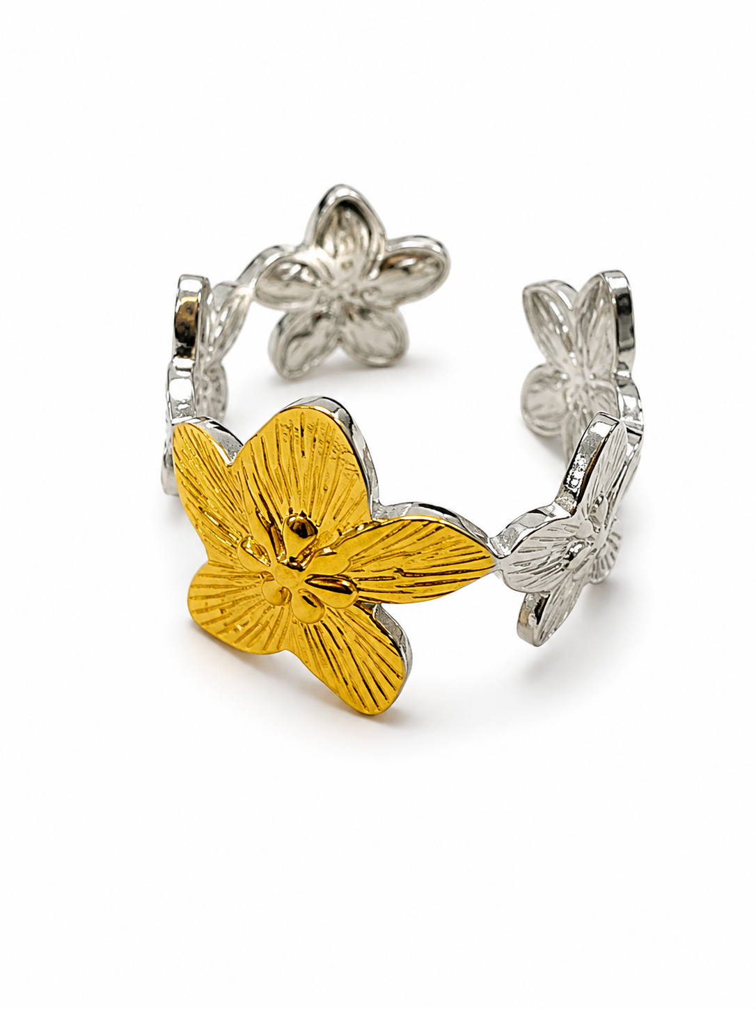 Golden Blossom Adjustable Ring