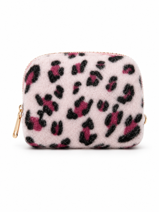 Blush Leopard Luxe Mini Pouch