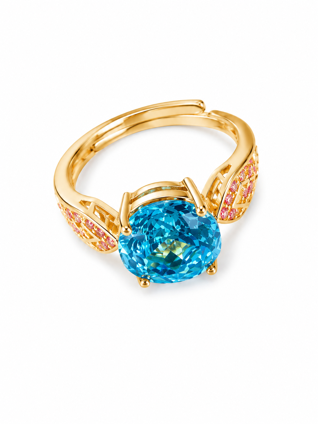 Blue Crystal Statement Ring