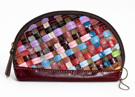Multicolor Woven Cosmetic Pouch / Coin Purse