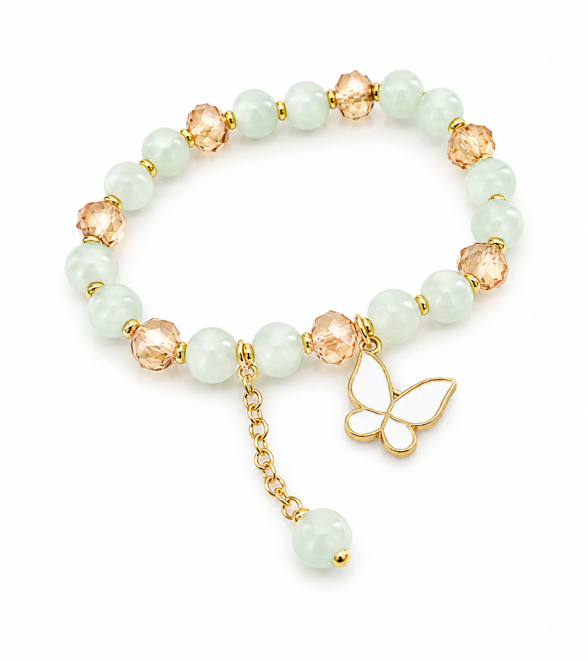 Butterfly Charm Beaded Bracelet