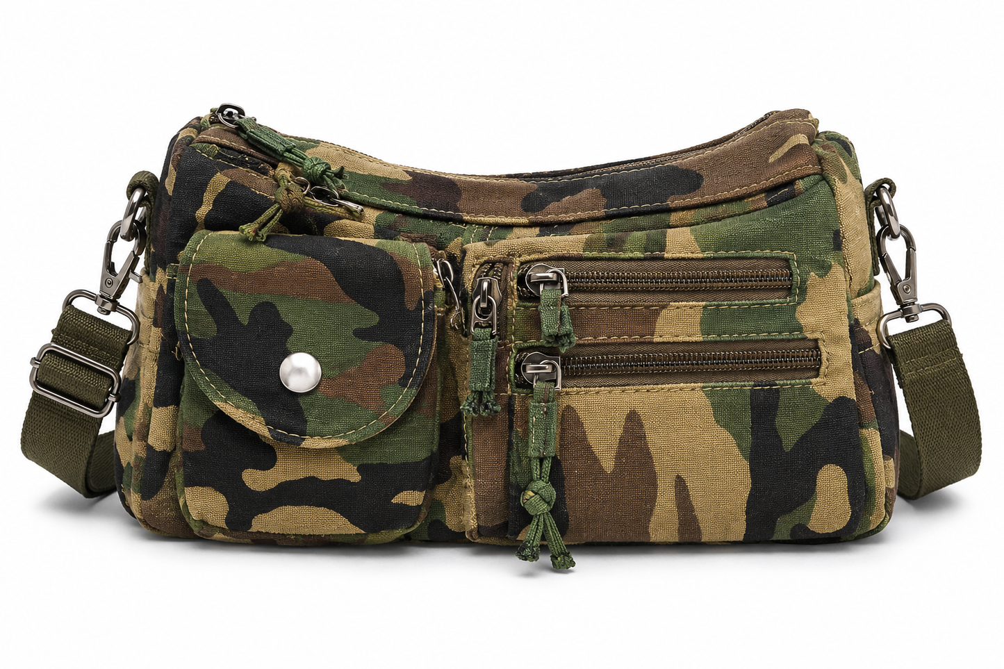 Camo Canvas Crossbody Utility Bag