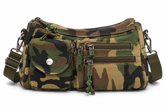 Camo Canvas Crossbody Utility Bag