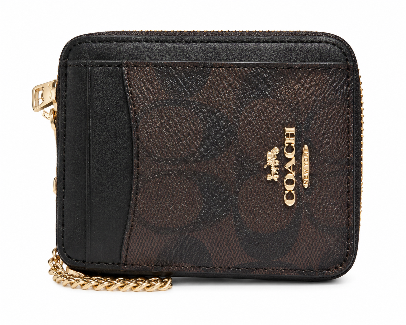 Coach Zip Card Case Wallet – Signature Canvas