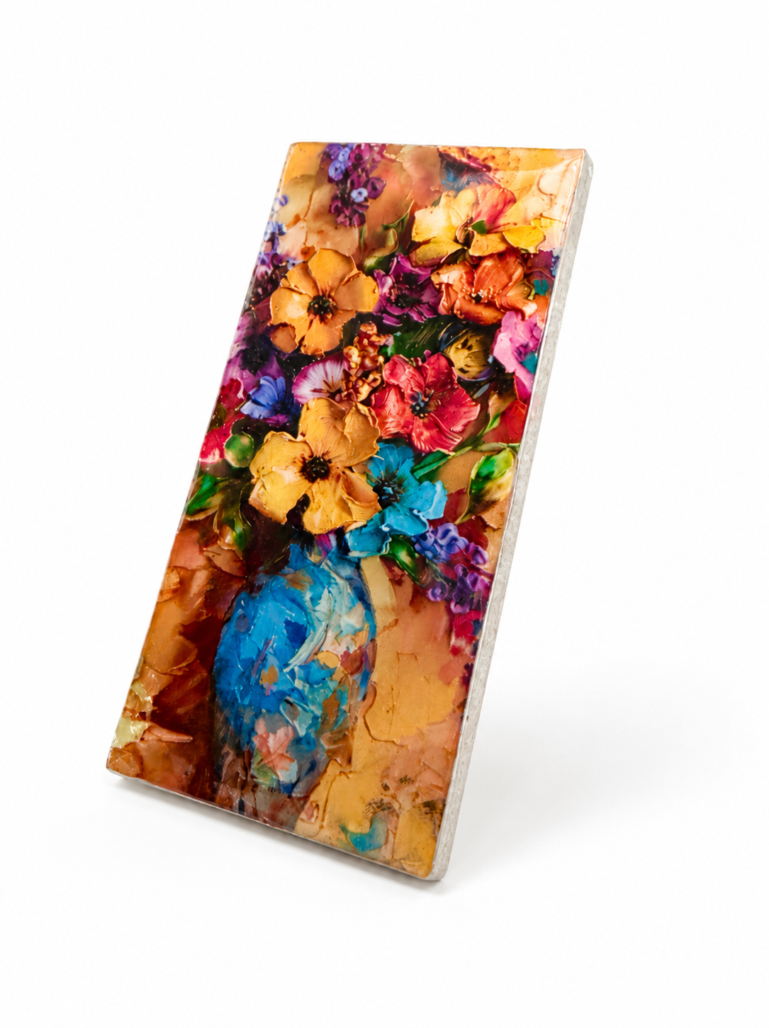 Floral Blue Vase Art Tile
