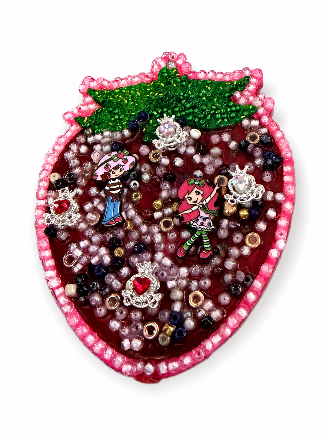 Handmade Strawberry Wall Art – Cute Resin Beaded Decor